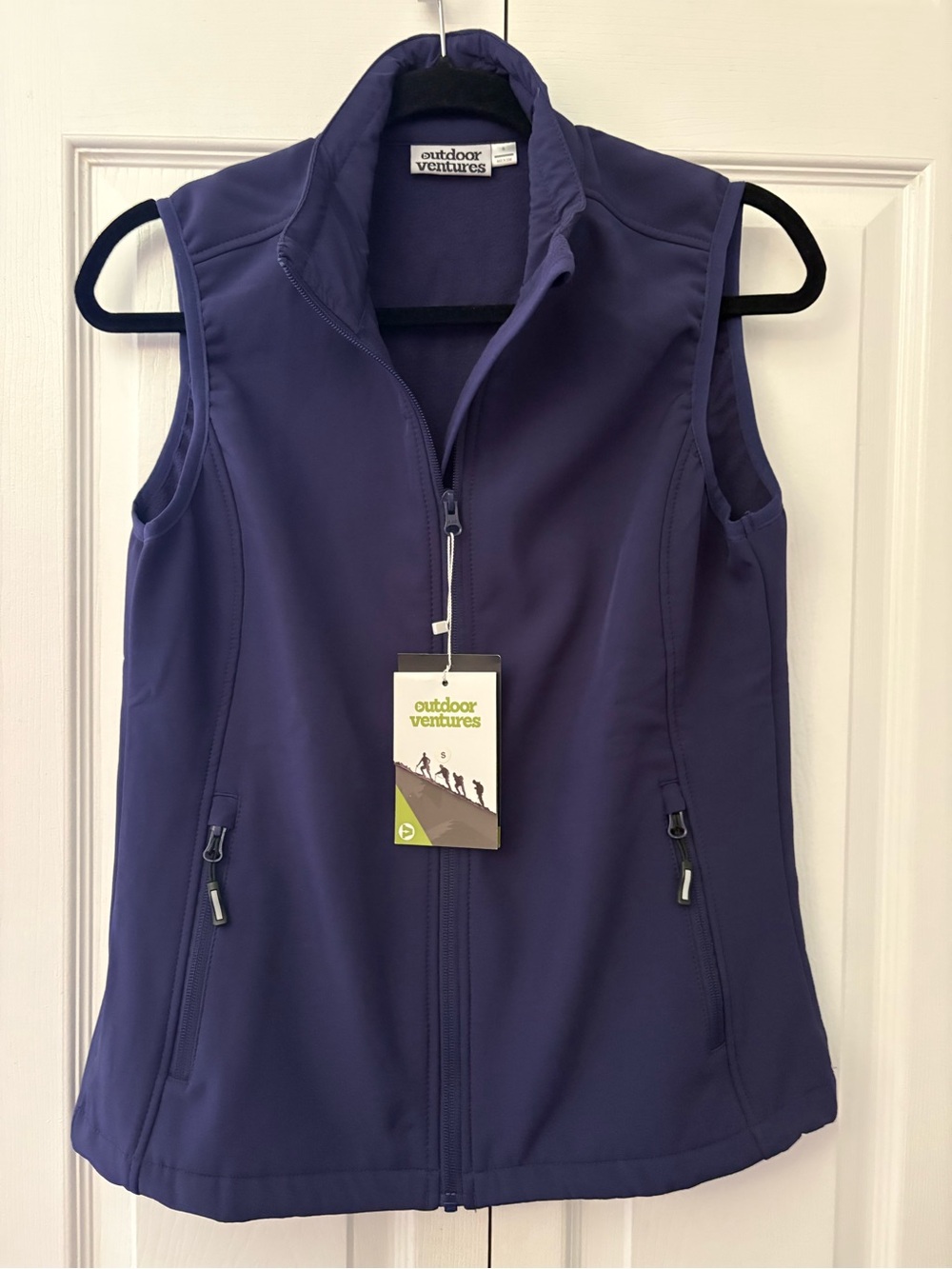 Outdoor Ventures Deep Blue Vest Small NWT Full Zip Hiking Athleisure
